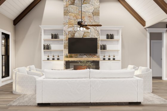 Interior - Family Room for European House Plan #17-3387 - 4 bed, 3 bath