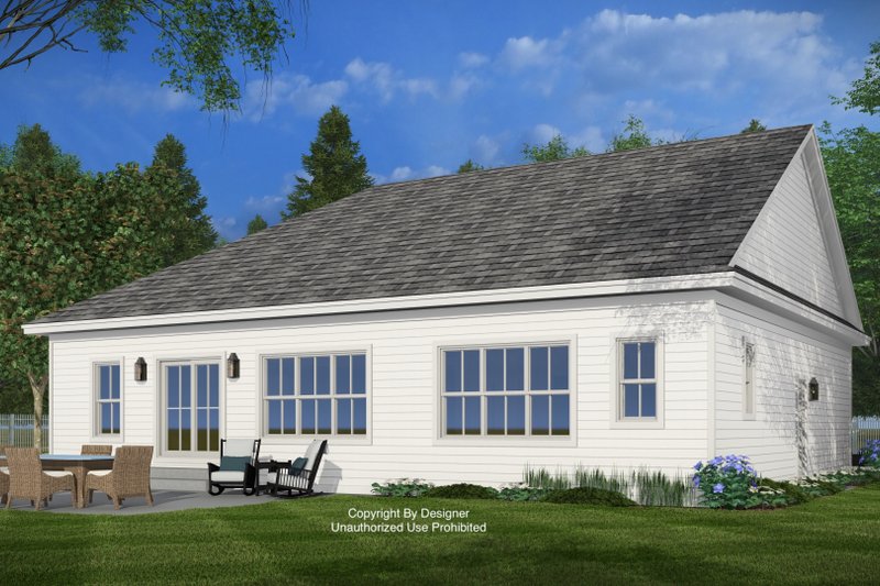 Architectural House Design - Exterior - Rear Elevation for Country House Plan #51-1558 - 2 bed, 2 bath