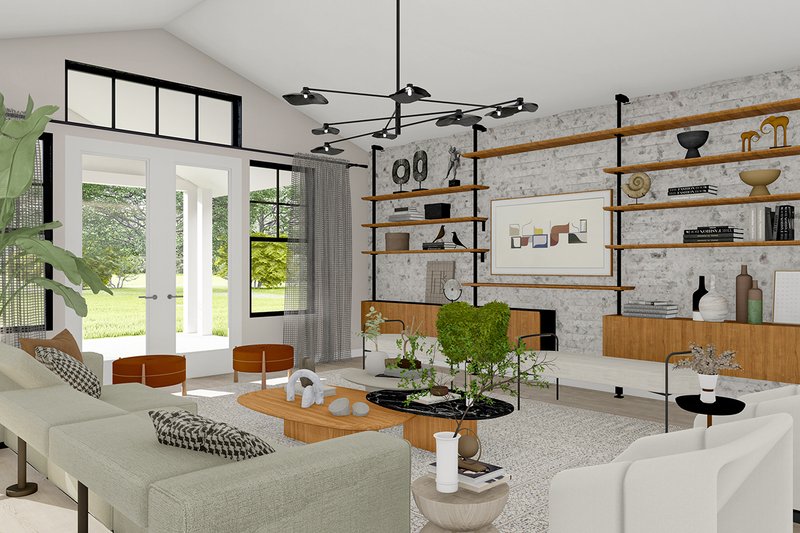 Architectural House Design - Interior - Family Room for Ranch House Plan #124-1373 - 4 bed, 3 bath
