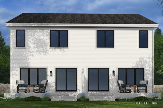 Exterior - Rear Elevation 1 for Farmhouse House Plan #51-1315 - 2 bed, 2.5 bath
