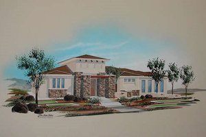 Mediterranean Exterior - Front Elevation Plan #24-232