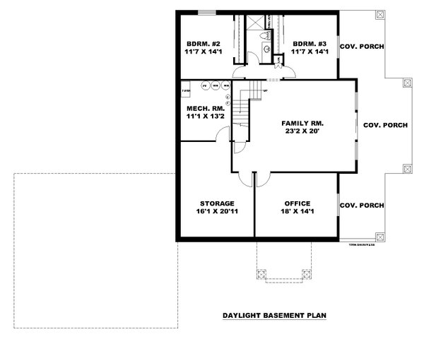 Craftsman Floor Plan - Lower Floor Plan #117-1009