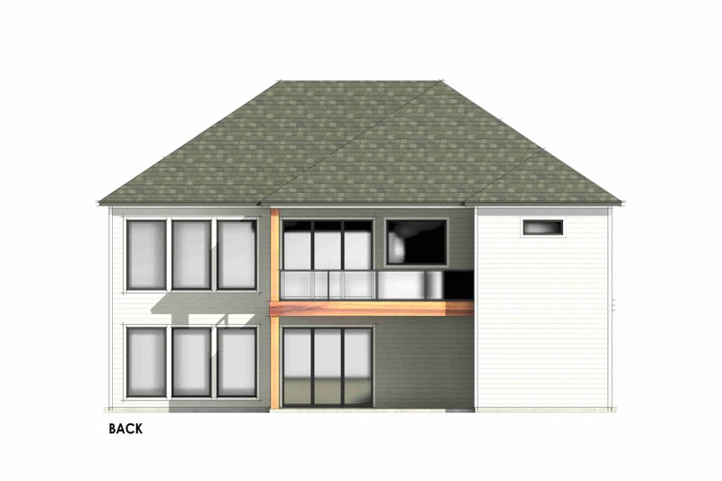 House Design - Exterior - Rear Elevation 2 for Prairie House Plan #1096-115 - 3 bed, 2 bath