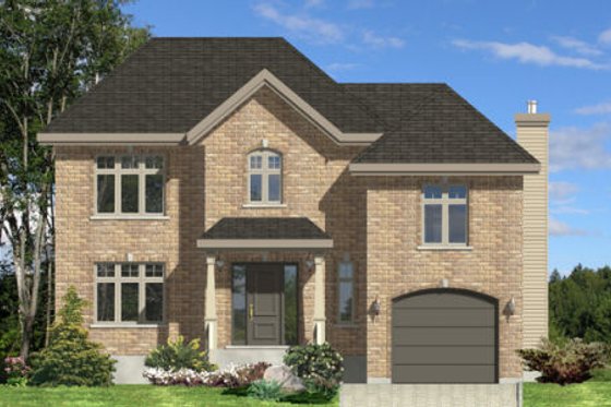 Exterior - Front Elevation for European House Plan #138-269 - 3 bed, 1.5 bath