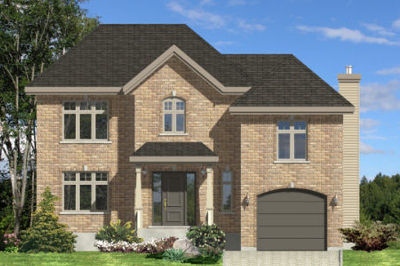 Exterior - Front Elevation 2 for European House Plan #138-269 - 3 bed, 1.5 bath