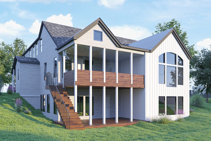 House Plan Design - Exterior - Rear Elevation for Farmhouse House Plan #54-440 - 2 bed, 2.5 bath