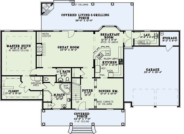 Architectural House Design - Country Floor Plan - Main Floor Plan #17-3277