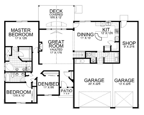 Dream House Plan - Traditional Floor Plan - Main Floor Plan #112-203