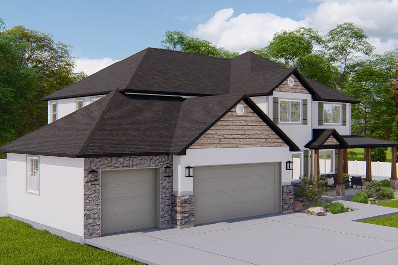 House Blueprint - Exterior - Rear Elevation for Traditional House Plan #1060-135 - 4 bed, 2.5 bath