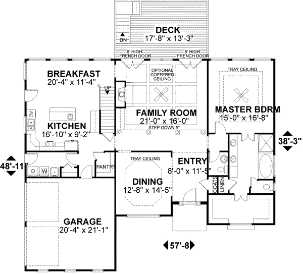 House Plan Design - Traditional Floor Plan - Main Floor Plan #56-210