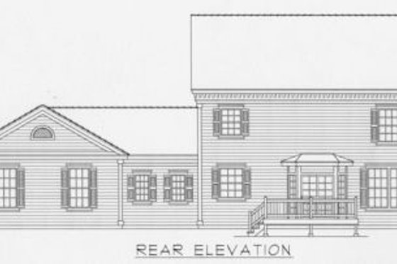 Exterior - Rear Elevation for Southern House Plan #112-133 - 3 bed, 2.5 bath