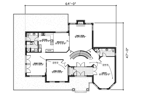 Floor Plan - Main Floor for Colonial House Plan #138-185 - 5 bed, 2.5 bath