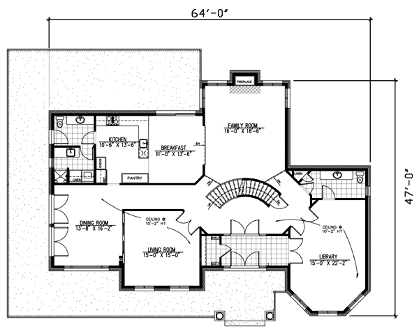 Colonial Floor Plan - Main Floor Plan #138-185