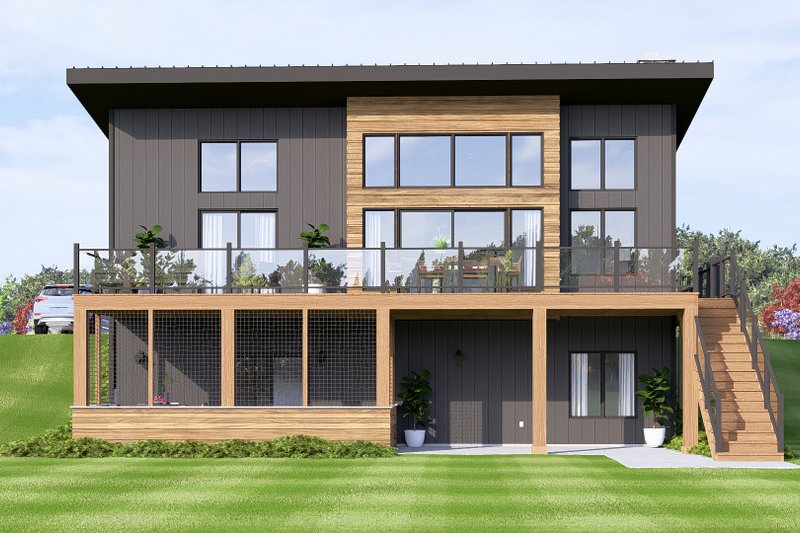 Home Plan - Exterior - Rear Elevation for Contemporary House Plan #1064-465 - 2 bed, 2.5 bath