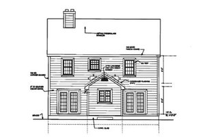 Exterior - Rear Elevation for Country House Plan #3-152 - 4 bed, 2.5 bath