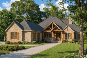 Craftsman Exterior - Front Elevation Plan #17-2589