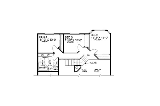 Floor Plan - Upper Floor for Traditional House Plan #60-195 - 4 bed, 2.5 bath