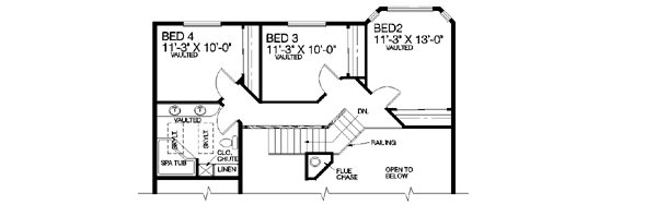 House Blueprint - Traditional Floor Plan - Upper Floor Plan #60-195