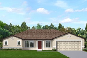 House Design - Exterior - Front Elevation for Ranch House Plan #1058-182 - 3 bed, 2 bath