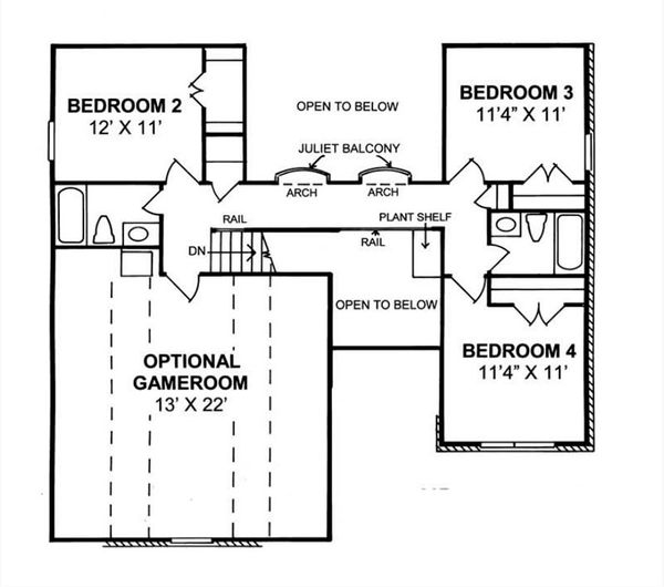 House Blueprint - Traditional Floor Plan - Upper Floor Plan #513-2189