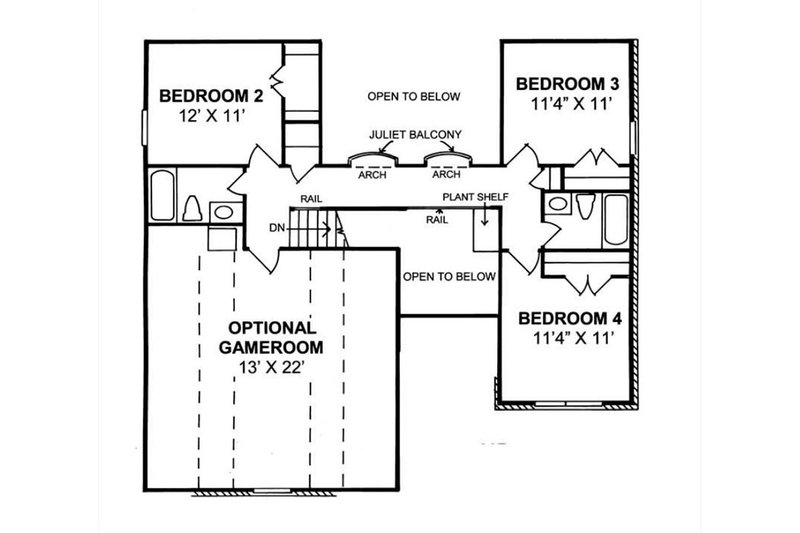 Architectural House Design - Floor Plan - Upper Floor for Traditional House Plan #513-2189 - 4 bed, 3.5 bath