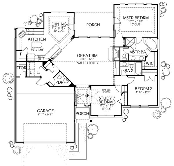 Dream House Plan - Traditional Floor Plan - Main Floor Plan #80-109