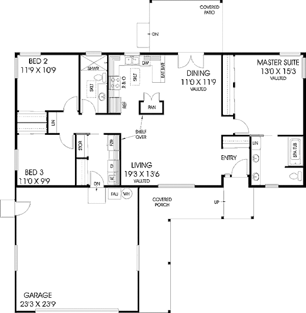 Home Plan - Ranch Floor Plan - Main Floor Plan #60-255