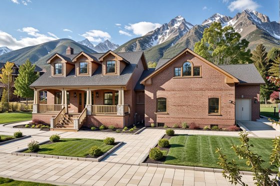 Exterior - Front Elevation for Country House Plan #117-568 - 3 bed, 2 bath