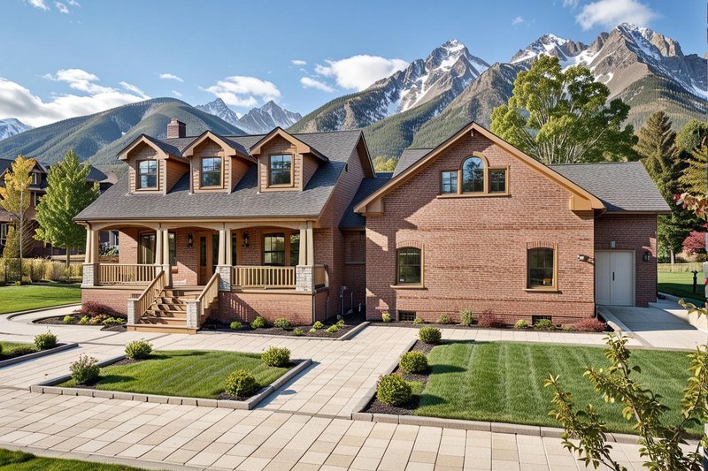 Exterior - Front Elevation 2 for Country House Plan #117-568 - 3 bed, 2 bath