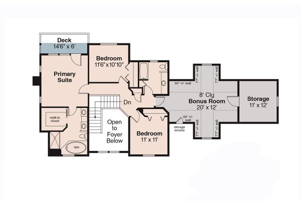 Dream House Plan - Floor Plan - Upper Floor for Traditional House Plan #124-627 - 3 bed, 2.5 bath