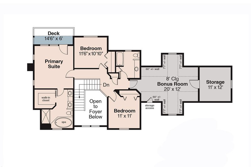 Dream House Plan - Floor Plan - Upper Floor for Traditional House Plan #124-627 - 3 bed, 2.5 bath