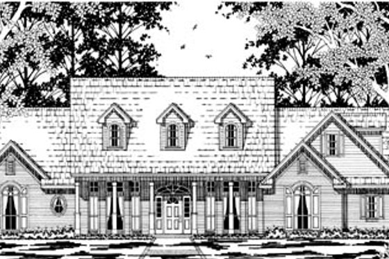Exterior - Front Elevation for Traditional House Plan #42-271 - 4 bed, 2 bath