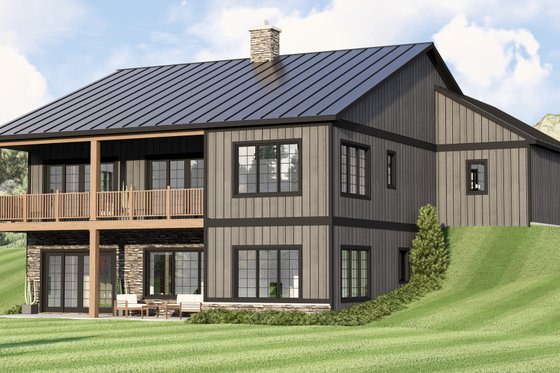 Exterior - Rear Elevation 1 for Country House Plan #1064-370 - 1 bed, 1.5 bath