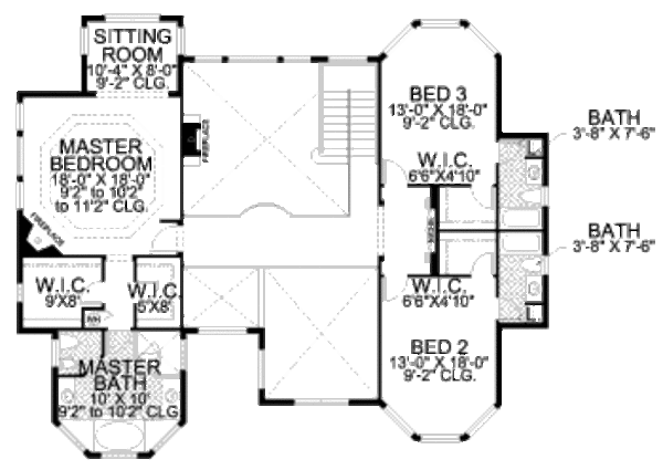 Mediterranean Floor Plan - Upper Floor Plan #420-180