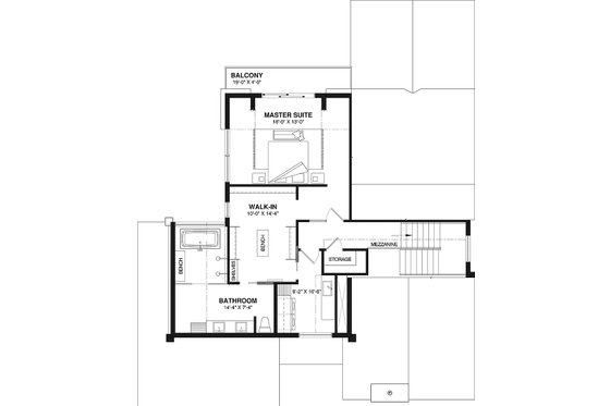 Floor Plan - Upper Floor for European House Plan #23-2819 - 3 bed, 2.5 bath