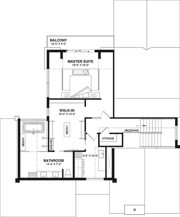 European Floor Plan - Upper Floor Plan #23-2819