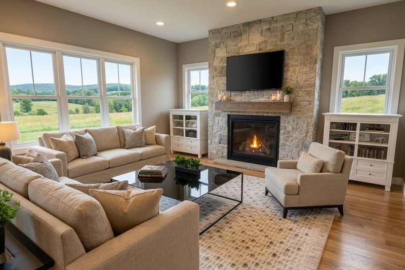 Architectural House Design - Interior - Family Room 2 for Craftsman House Plan #51-1525 - 3 bed, 2.5 bath