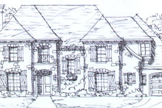 Exterior - Front Elevation for Tudor House Plan #141-287 - 4 bed, 4.5 bath