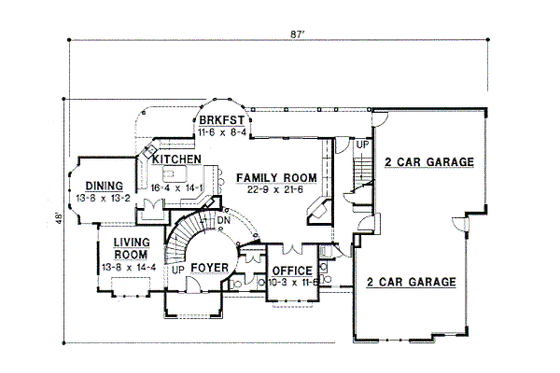 Floor Plan - Main Floor for European House Plan #67-620 - 5 bed, 6 bath