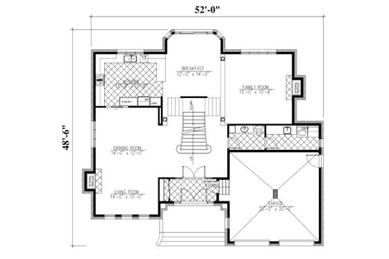 Floor Plan - Main Floor for European House Plan #138-333 - 4 bed, 2.5 bath