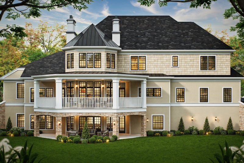 House Plan Design - Exterior - Rear Elevation 2 for European House Plan #119-152 - 4 bed, 2.5 bath