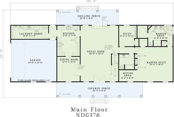 Home Plan - Traditional Floor Plan - Main Floor Plan #17-298