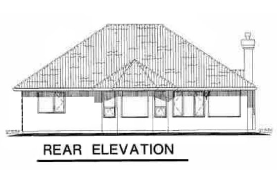 Exterior - Rear Elevation for Traditional House Plan #18-1006 - 2 bed, 2 bath
