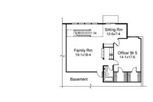 Floor Plan - Lower Floor for Traditional House Plan #57-277 - 4 bed, 3 bath