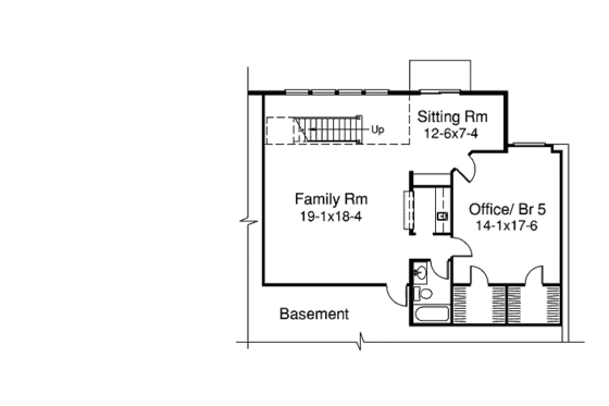 Floor Plan - Lower Floor for Traditional House Plan #57-277 - 4 bed, 3 bath