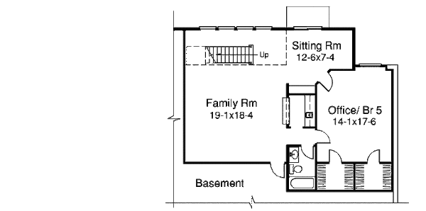 Architectural House Design - Traditional Floor Plan - Lower Floor Plan #57-277