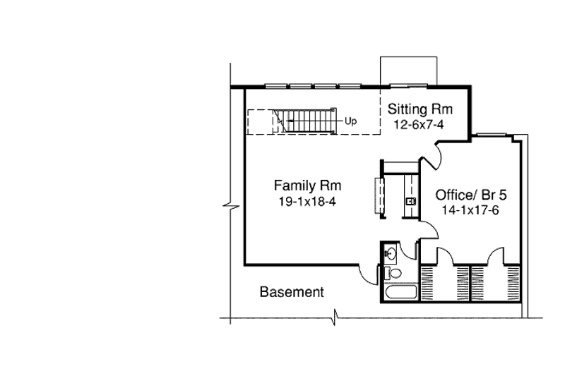 Home Plan - Floor Plan - Lower Floor for Traditional House Plan #57-277 - 4 bed, 3 bath