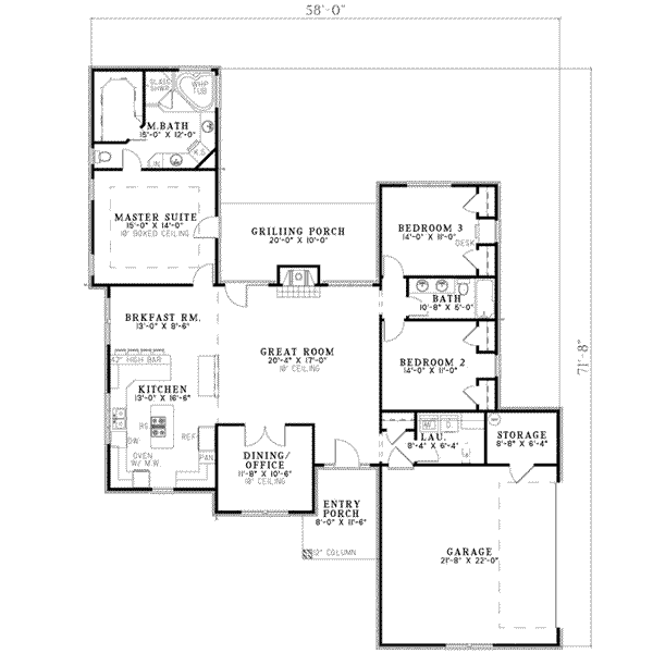 Dream House Plan - Traditional Floor Plan - Main Floor Plan #17-2175