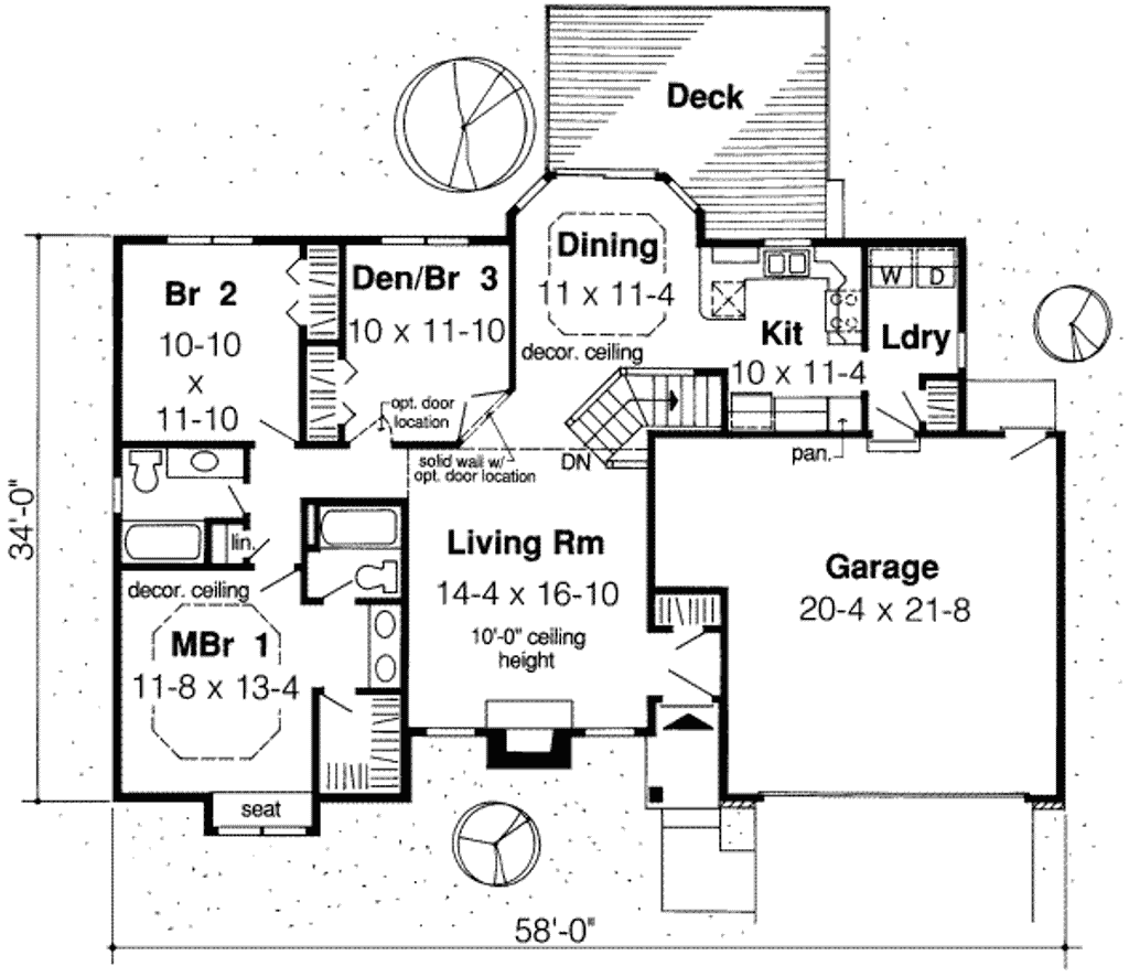 Floor Plan - Main Floor for Traditional House Plan #312-307 - 3 bed, 2 bath