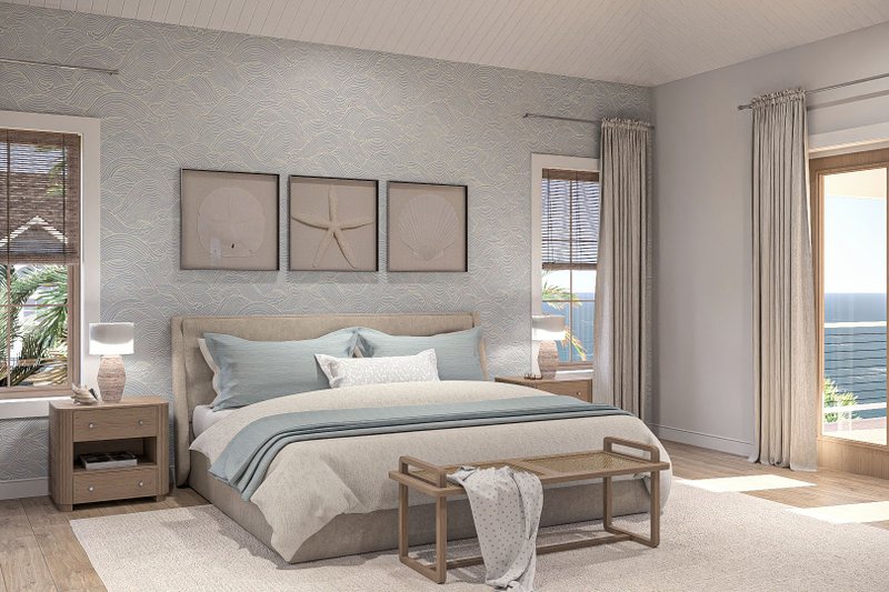 House Blueprint - Interior - Master Bedroom for Beach House Plan #455-378 - 4 bed, 3.5 bath